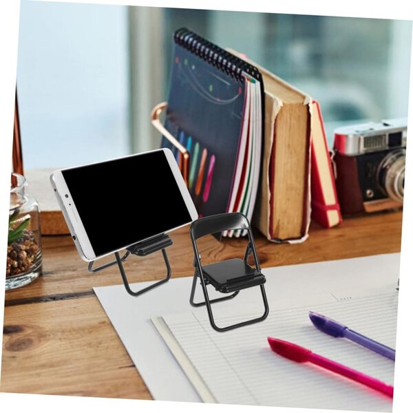 IMIKEYA 15 Mini Sedie Pieghevoli in Plastica Supporto Telefono Realistico per Casa Bambole