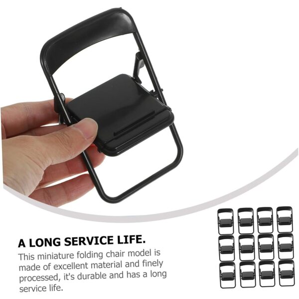 IMIKEYA 15 Mini Sedie Pieghevoli in Plastica Supporto Telefono Realistico per Casa Bambole