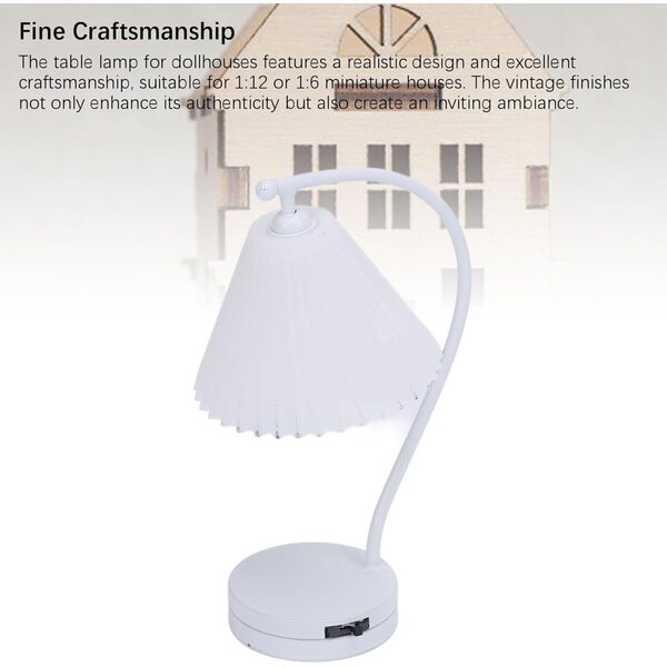 Miniatur-Tischlampe für Puppenhäuser 1:12 und 1:6 mit Batterie