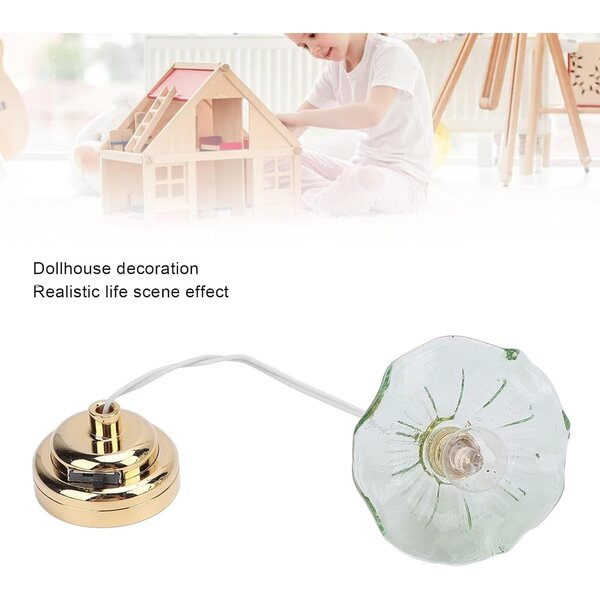 Plafonnier Miniatura per Casa delle Bambole 1:12 e 1:6 - Mini Lampadario Verde