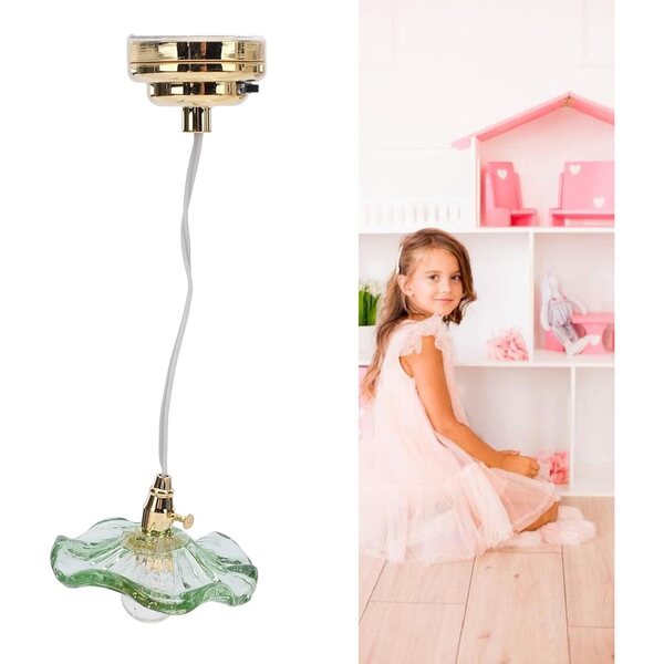 Plafonnier Miniatura per Casa delle Bambole 1:12 e 1:6 - Mini Lampadario Verde