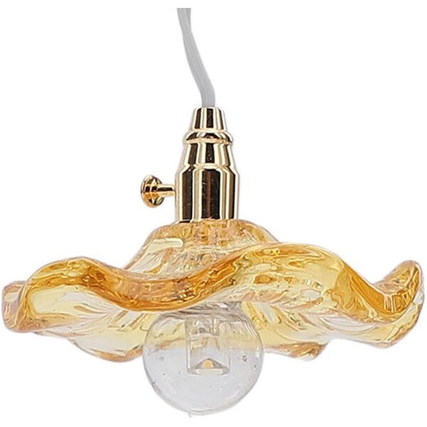 Asixxsix Lampada a Sospensione Miniatura per Case delle Bambole 1:12 e 1:6 in Vetro e Metallo