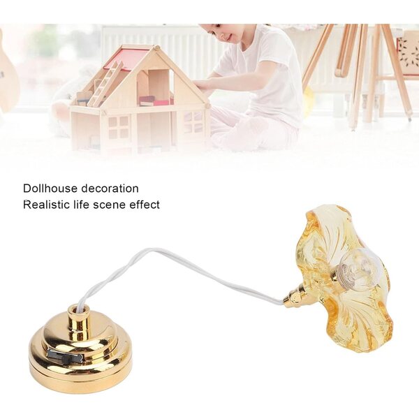 Asixxsix Lampada a Sospensione Miniatura per Case delle Bambole 1:12 e 1:6 in Vetro e Metallo