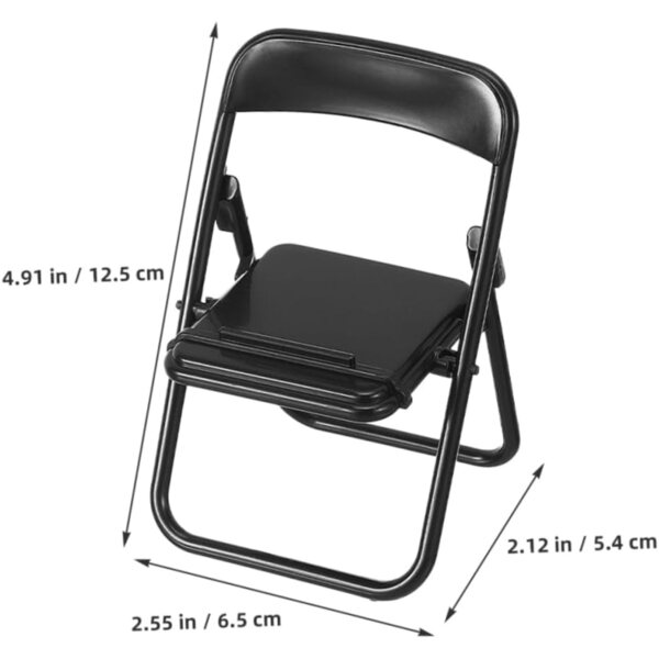 Amosfun 20 Miniatur-Klappstühle, dekorativer Telefonhalter, Schwarz