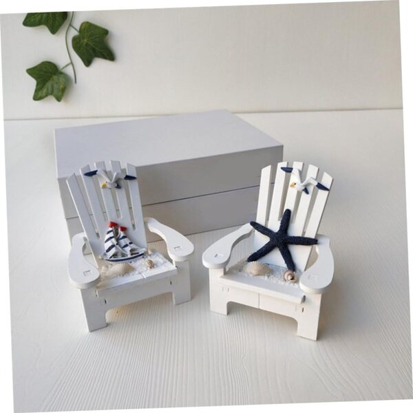 VICASKY Mini-Strandkörbe aus Holz im mediterranen Stil, 2er-Set