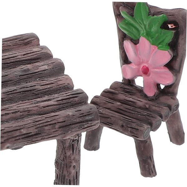 POPETPOP Mini Mobili da Giardino in Resina - Set 8 Tavoli e 16 Sedie Miniature