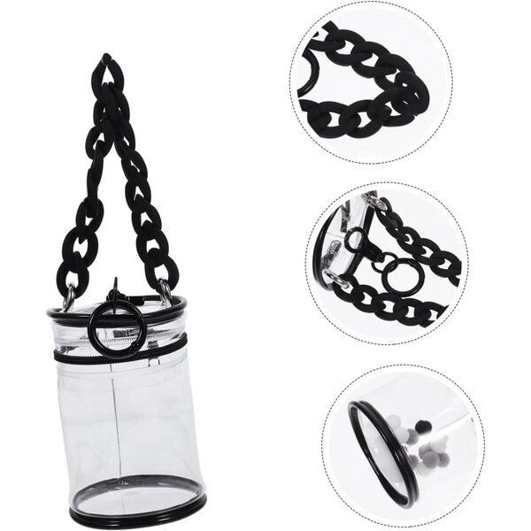 Porta bambole trasparente TOYANDONA in PVC con chiusura lampo, pratico e resistente