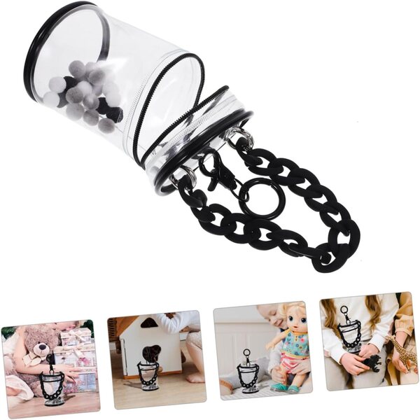 Porta bambole trasparente TOYANDONA in PVC con chiusura lampo, pratico e resistente