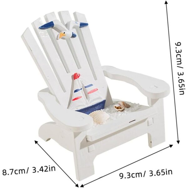 Set 4 Sedie Miniature in Legno Stile Nautico per Decorazioni Casa e Ufficio