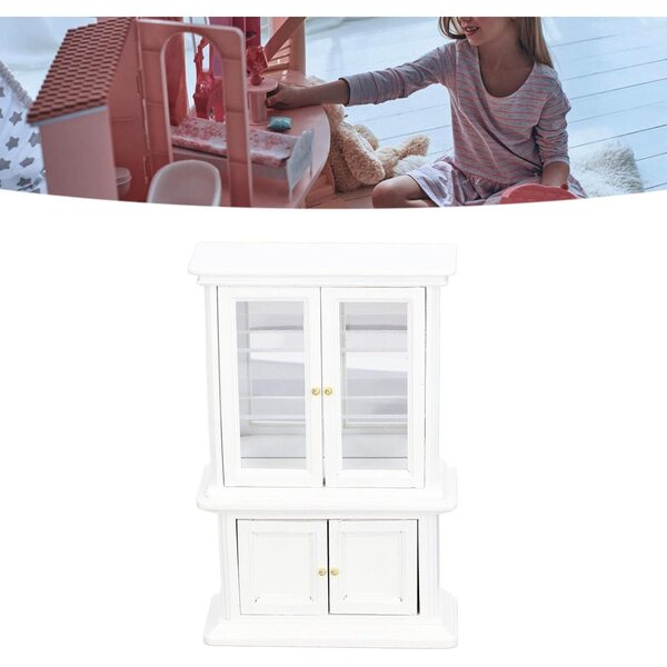 Acouto Libreria Miniatura 1:12 in Legno di Betulla per Casa delle Bambole Bianca