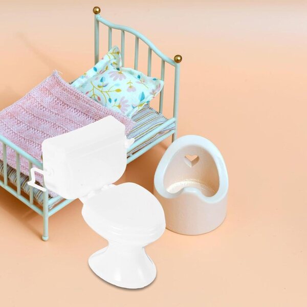 Mini WC Bianco per Casa delle Bambole - Accessorio Bagno in Miniatura Realistico