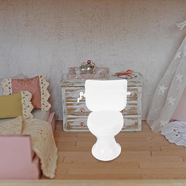 Mini WC Bianco per Casa delle Bambole - Accessorio Bagno in Miniatura Realistico