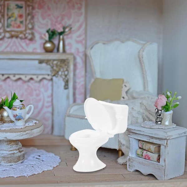 Mini WC Bianco per Casa delle Bambole - Accessorio Bagno in Miniatura Realistico