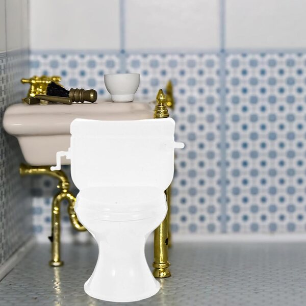 Mini WC Bianco per Casa delle Bambole - Accessorio Bagno in Miniatura Realistico