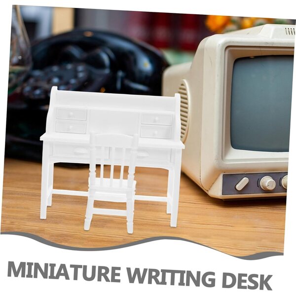Mobili Miniatura UPKOCH Set 2 Scrittoio con Cassetti Apribili e Sedie per Casa delle Bambole