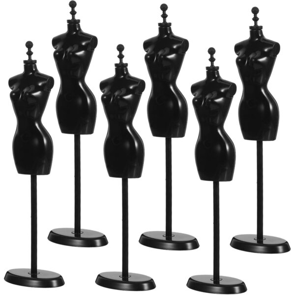 Set di 6 manichini supporto mini bambole in plastica vestito scala 1/6 Uonlytech