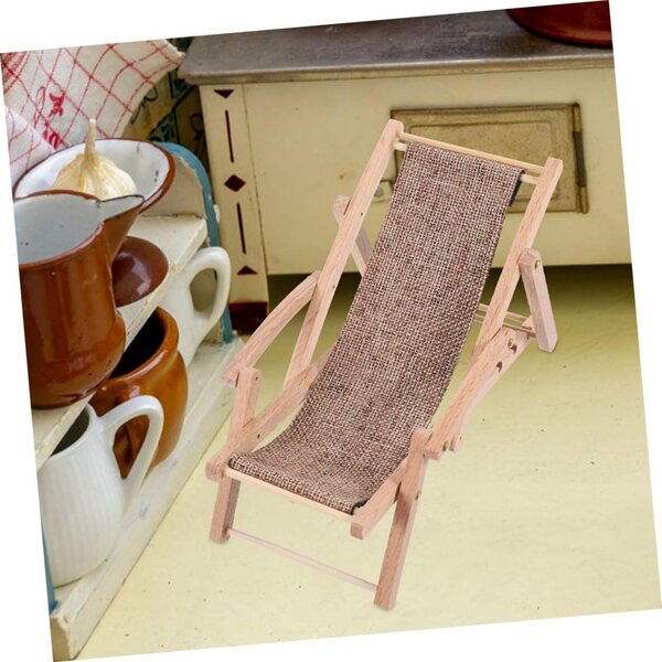 Set 4 Mini Sedie Spiaggia in Legno NOLITOY per Casa Bambole e Decorazioni