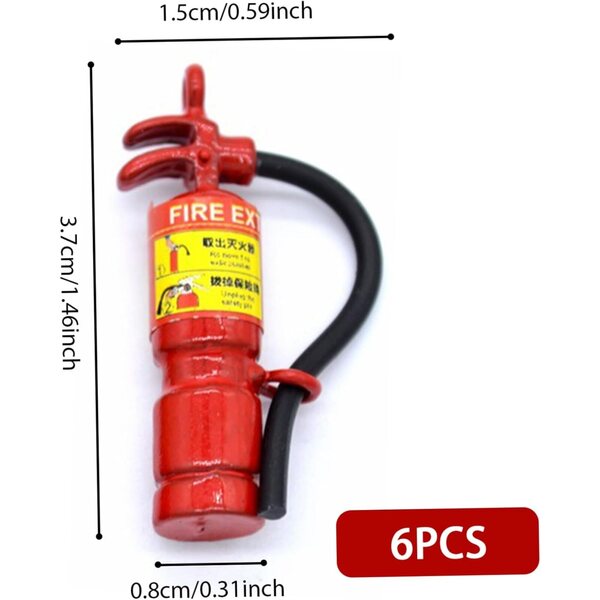 Estintori Giocattolo Mini 6 Pezzi per Casa delle Bambole e Bomboniere Pompiere