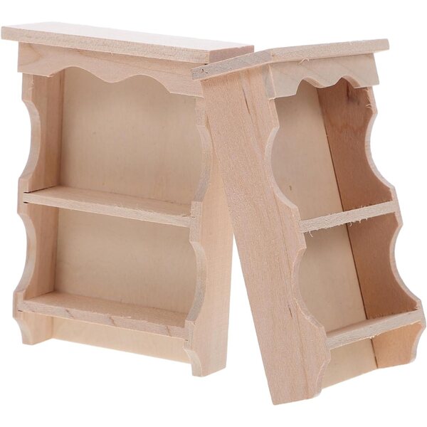 GALPADA Coppia di Armadi Miniature in Legno per Casa delle Bambole Vintage e Stilizzati