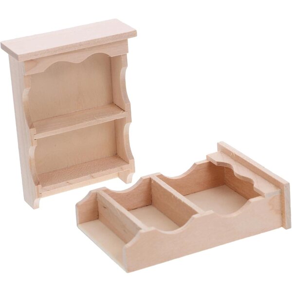 Mini Armadi Muro in Legno Beige per Case di Bambole - Set da 2 pezzi iplusmile