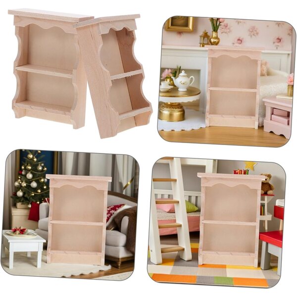 Mini Armadi Muro in Legno Beige per Case di Bambole - Set da 2 pezzi iplusmile