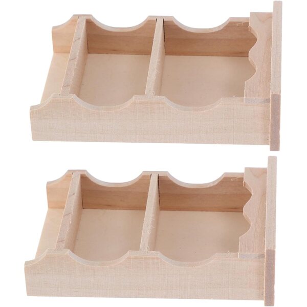 SOIMISS Set mit 2 Miniatur-Holzschränken für Puppenhäuser im Vintage-Stil, Beige