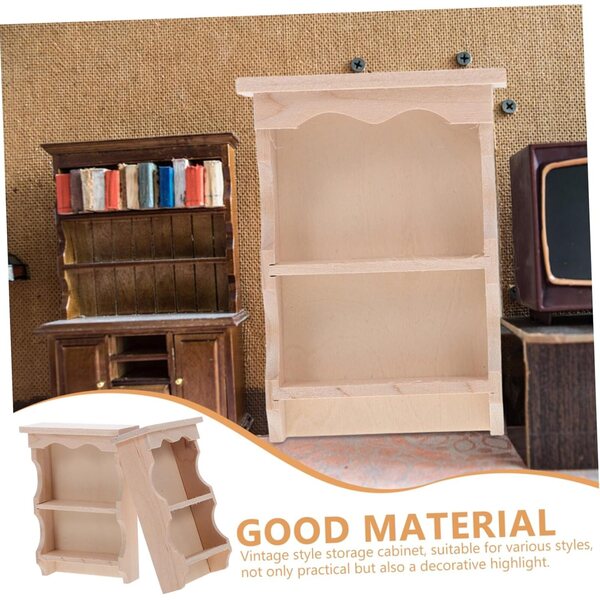 SOIMISS Set 2 Armadi Miniature in Legno per Casa delle Bambole stile Vintage Beige