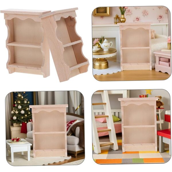 SOIMISS Set 2 Armadi Miniature in Legno per Casa delle Bambole stile Vintage Beige