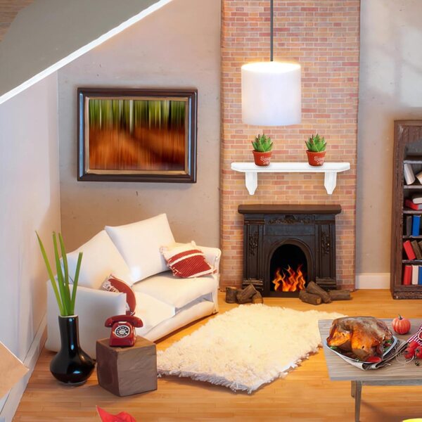 UPKOCH Set 2 Mobili in Legno Liscio per Casa delle Bambole - Accessori Decorativi Bianchi