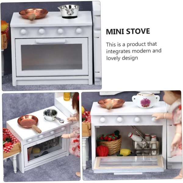 Mini Cucina in Legno per Casa delle Bambole - Accessorio Educativo e Decorativo