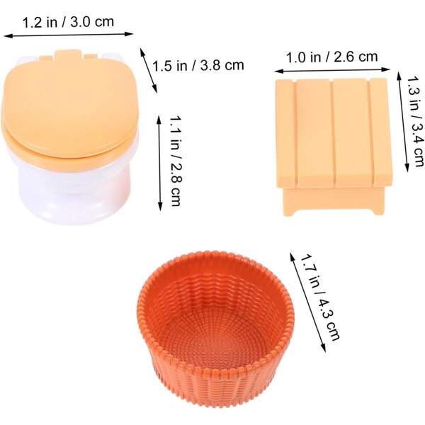 UPKOCH Set 3 Pezzi Mobilier Miniatura per Casa delle Bambole Bagno in Legno