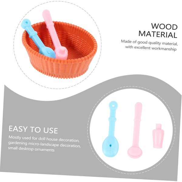 UPKOCH Set 3 Pezzi Mobilier Miniatura per Casa delle Bambole Bagno in Legno