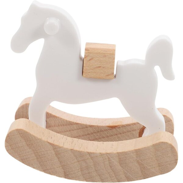 UPKOCH Mini Cavallo a Dondolo in Legno per Casa delle Bambole - Decorazione Realistica