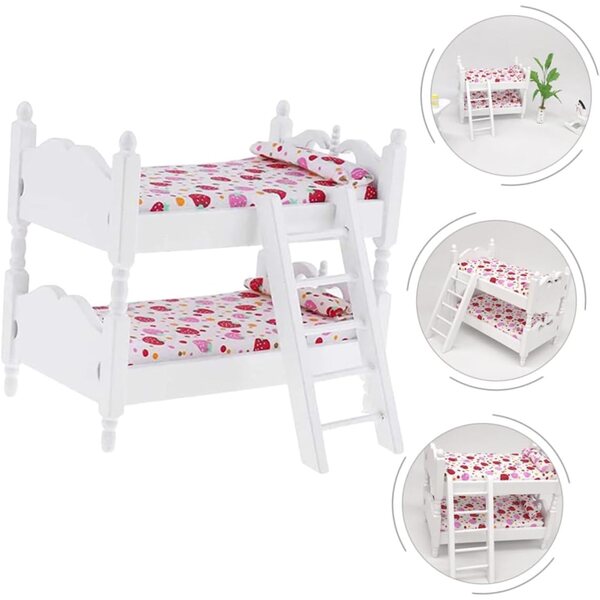 UPKOCH Mobile in Legno Rosa Fragola per Casa delle Bambole, Mobili Educativi e Dettagliati