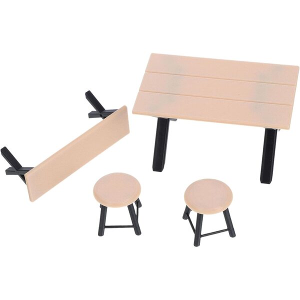 BESTonZON Set di 4 Pezzi Miniature Mobili per Casa delle Bambole Tavolo e Sedie Kaki