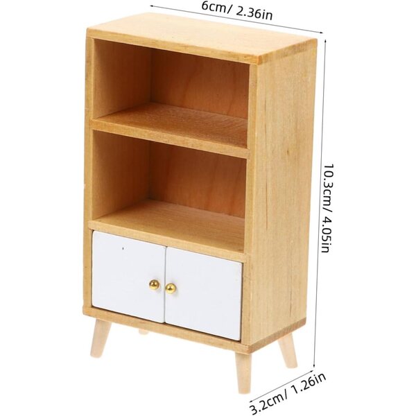 UPKOCH Mini Biblioteca in Legno per Casa delle Bambole, Piccolo Mobile Decorativo