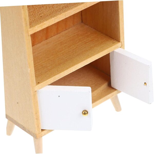 UPKOCH Mini Biblioteca in Legno per Casa delle Bambole, Piccolo Mobile Decorativo