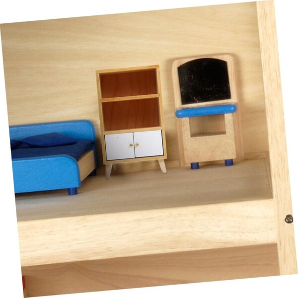 UPKOCH Mini Biblioteca in Legno per Casa delle Bambole, Piccolo Mobile Decorativo