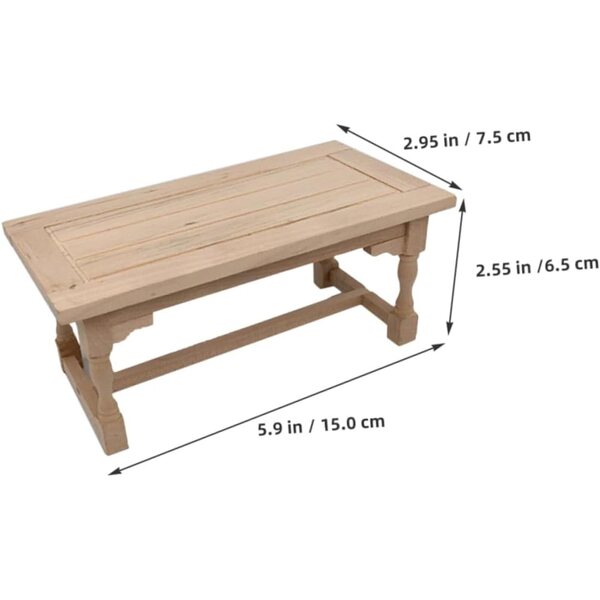 NOLITOY Tavolo Miniatura in Legno per Casa delle Bambole 15x7,5x6,5 cm Beige