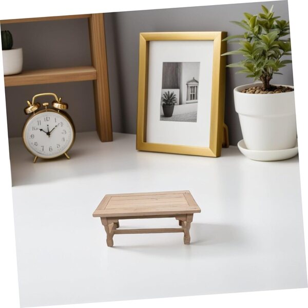 NOLITOY Tavolo Miniatura in Legno per Casa delle Bambole 15x7,5x6,5 cm Beige