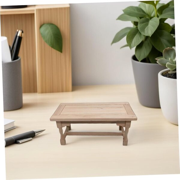 NOLITOY Tavolo Miniatura in Legno per Casa delle Bambole 15x7,5x6,5 cm Beige