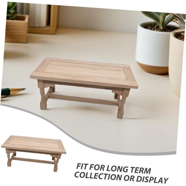 NOLITOY Tavolo Miniatura in Legno per Casa delle Bambole 15x7,5x6,5 cm Beige