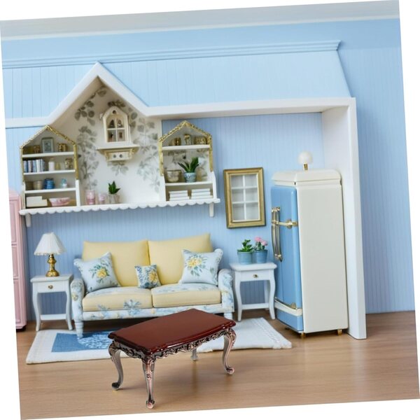 SOIMISS Mini Tavolo in Legno Realistico per Casa delle Bambole, 10.5x6x5.3 cm