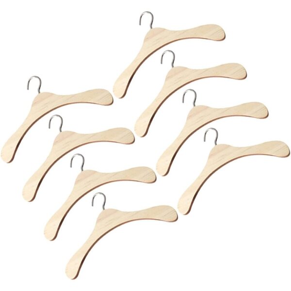 HEMOTON Set 8 Appendini in Legno per Bambole Beige, Elegante e Pratico per Casa delle Bambole