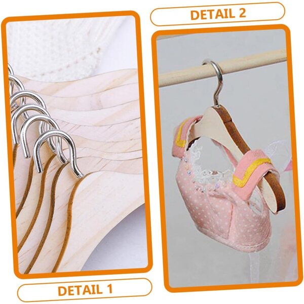 HEMOTON Set 8 Appendini in Legno per Bambole Beige, Elegante e Pratico per Casa delle Bambole