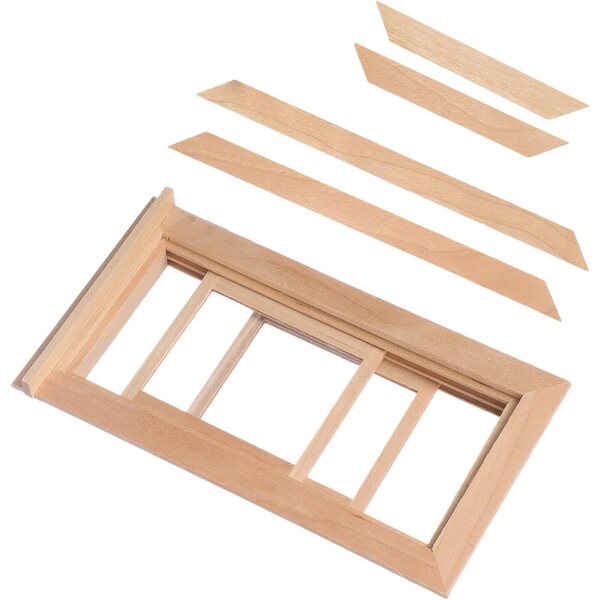 BESPORTBLE 1:12 Miniatur-Hausfenster aus Holz, langlebiges dekoratives Accessoire