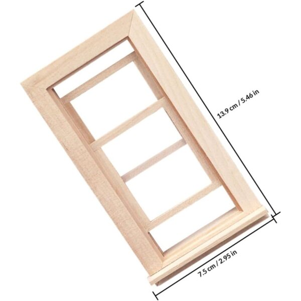 BESPORTBLE 1:12 Miniatur-Hausfenster aus Holz, langlebiges dekoratives Accessoire