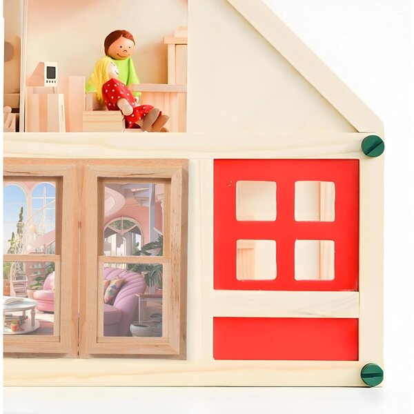 BESPORTBLE 1:12 Miniatur-Hausfenster aus Holz, langlebiges dekoratives Accessoire