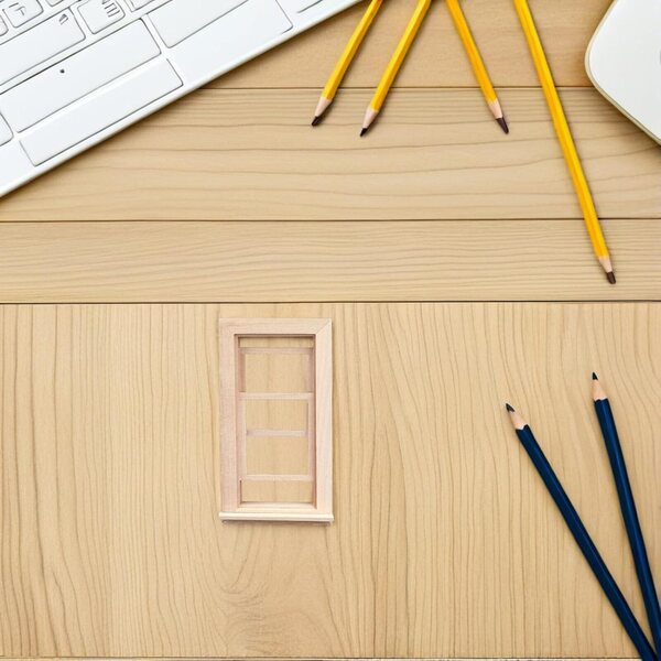 BESPORTBLE 1:12 Miniatur-Hausfenster aus Holz, langlebiges dekoratives Accessoire