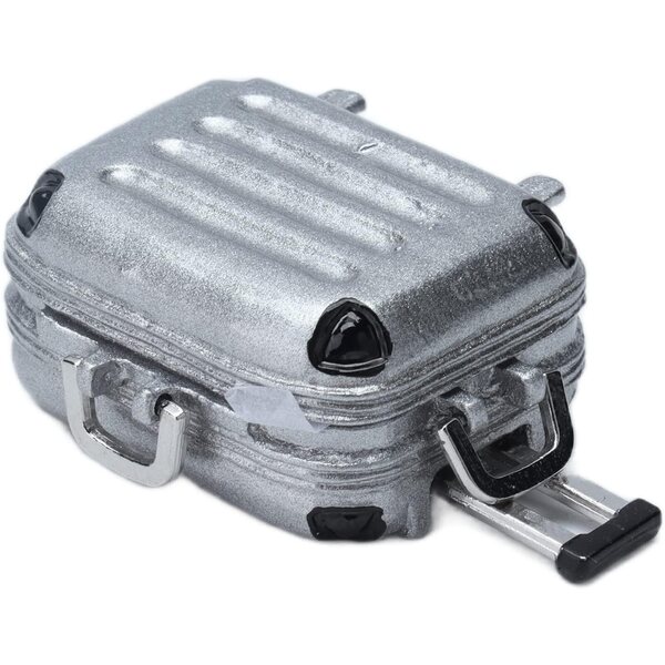 Acouto Hartschalenkoffer aus Aluminiumlegierung für Puppenhäuser 1:12 Silber